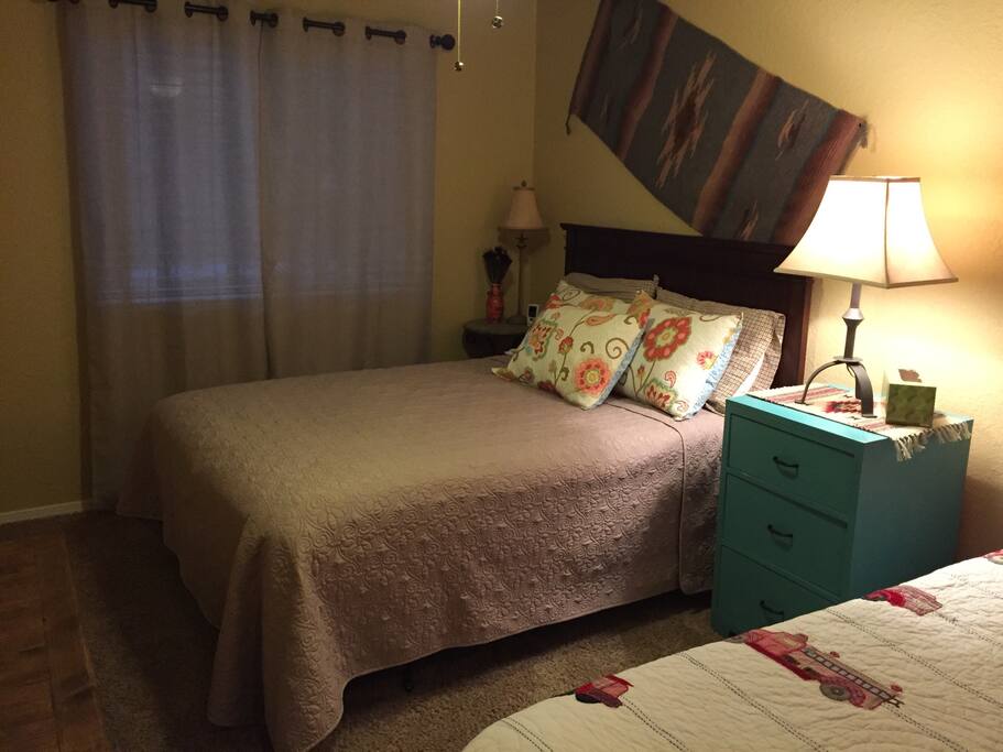 3rd bedroom has a double bed and a twin bed