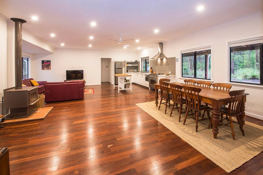 The cottage has a large open plan dining/living area which is a new addition to the property