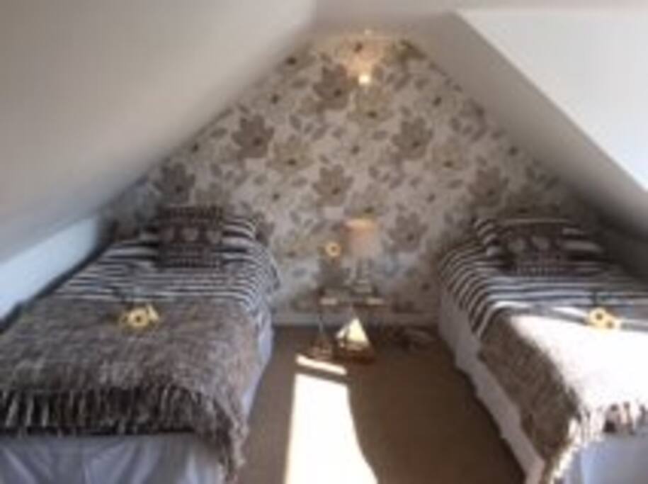 Twin room with shared bathroom