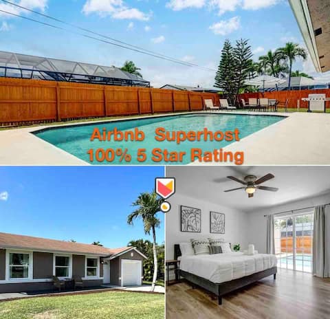 Oasis 3BR Home w/Heated Pool 10 Mins to Delray