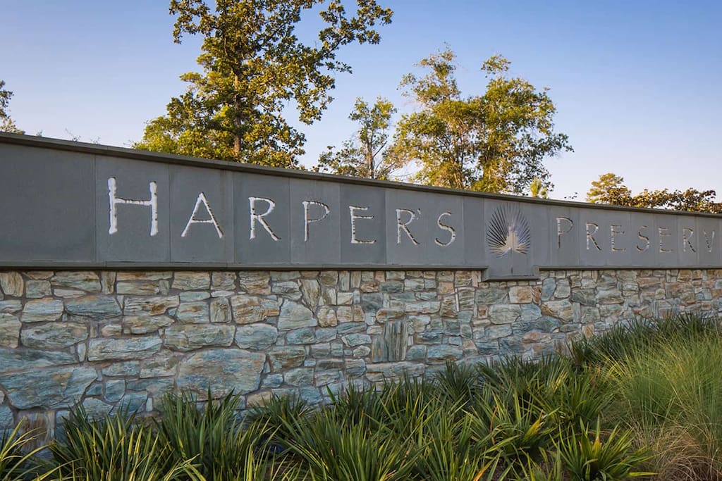 In the exclusive Harper's Preserve gated community.
