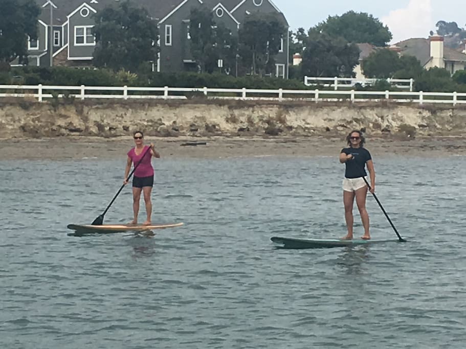 Paddle boarding in the lagoon