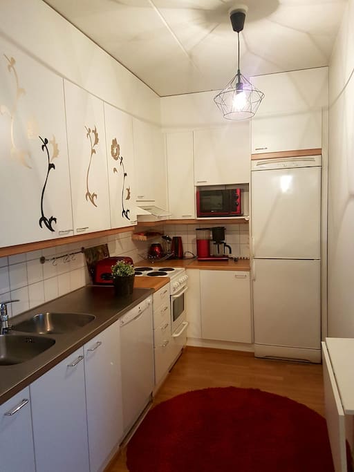 kitchen with dishwasher and other appliances.