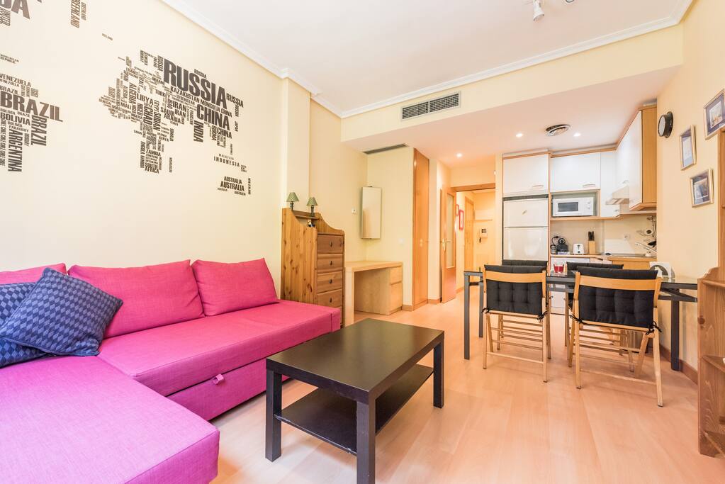 Salón, con sofá cama de 2 plazas