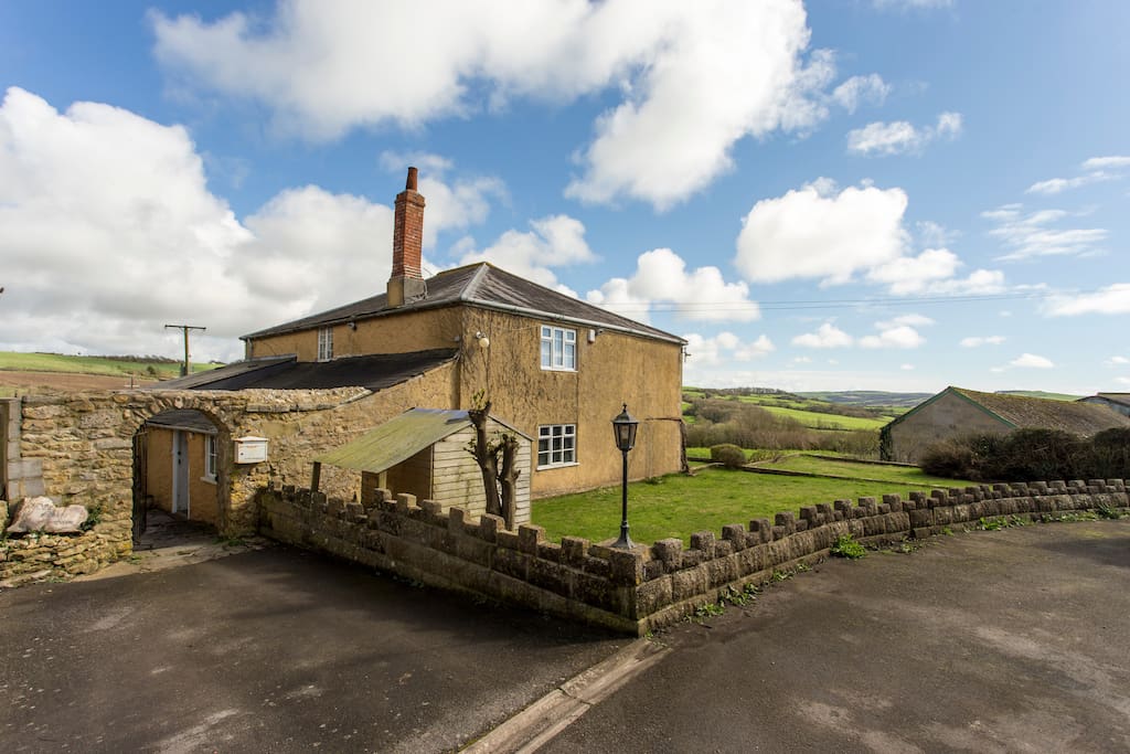 The farm house overlooks the beautiful Dorset countryside.