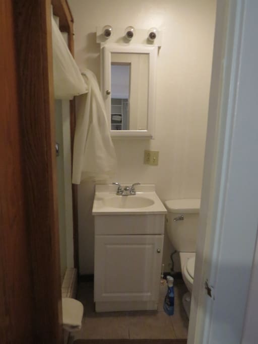 Private bath with shower stall