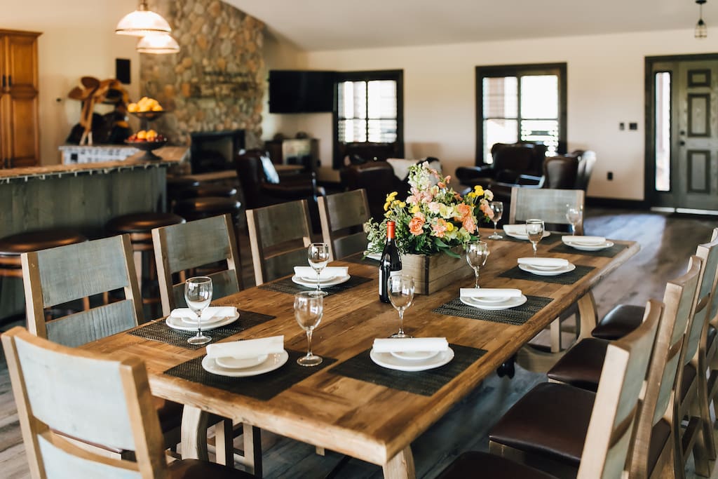 Farm house table with seating for 10 people