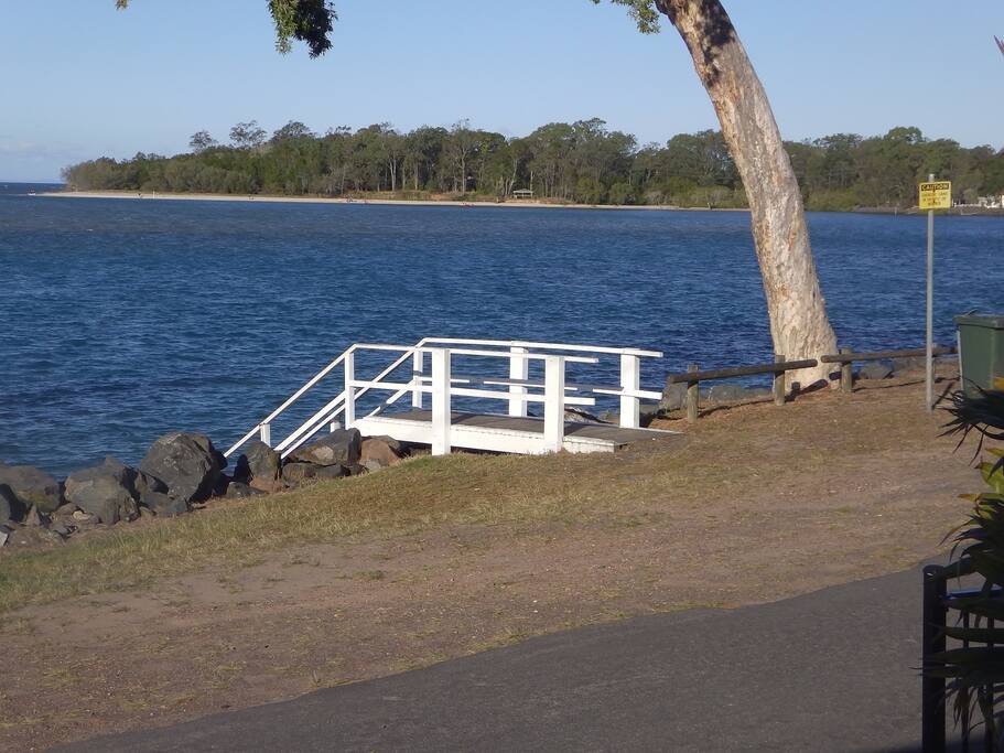 Stairs for easy excess to the water and beach.