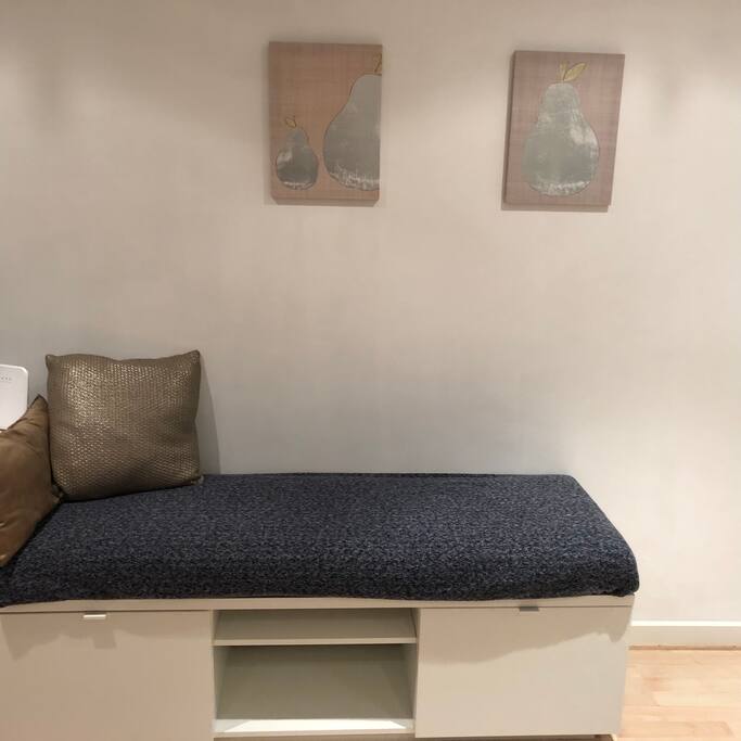 Perfect spot for reading with built in storage