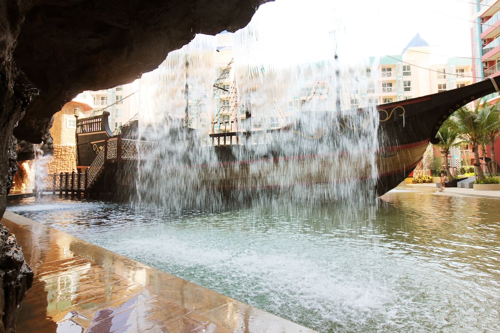Waterfall in the pool