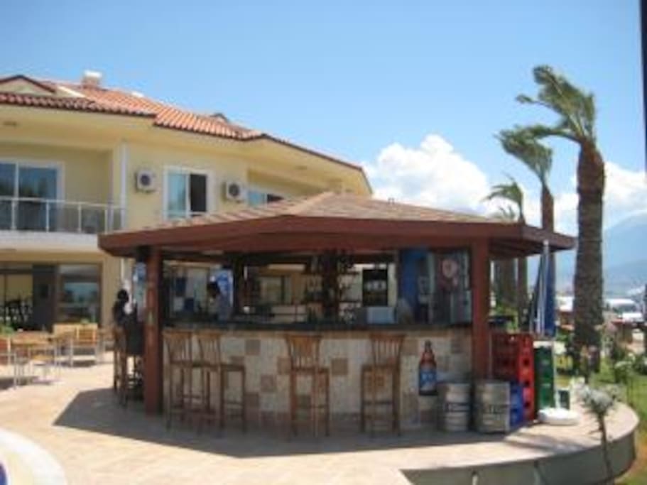 Relax at the beachfront bar