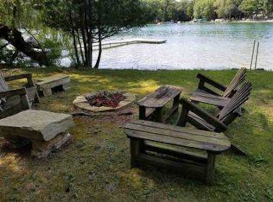 Fire pit on Nessling Lake