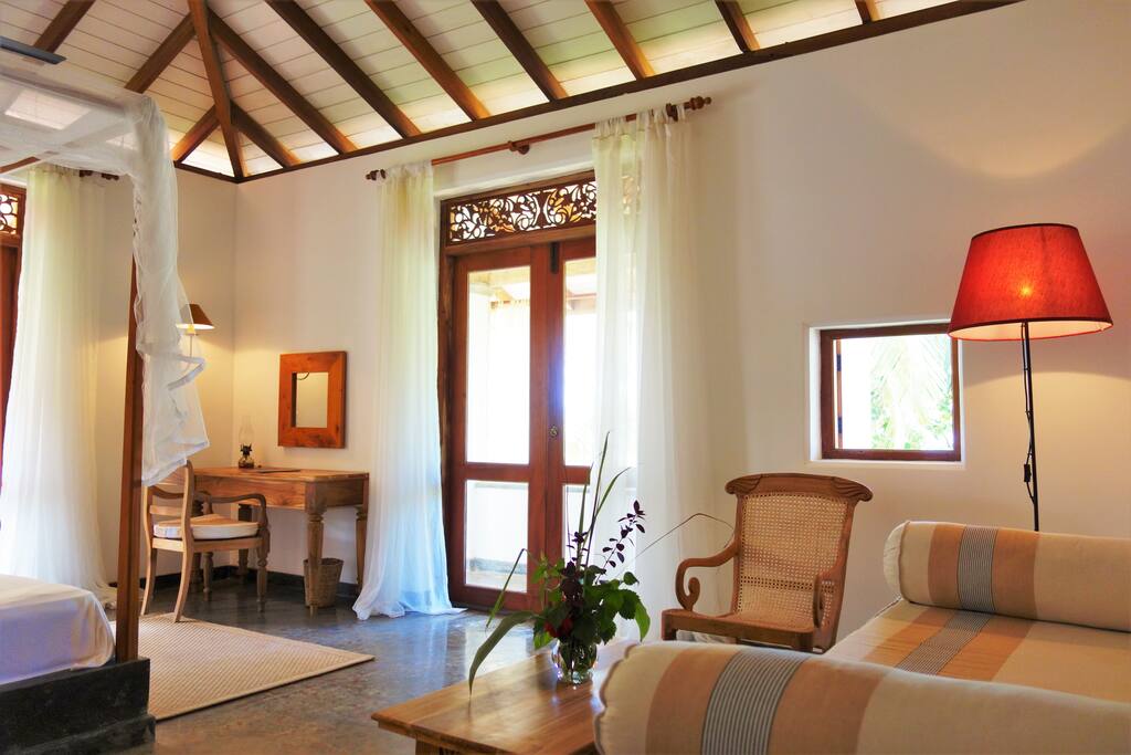 the suite has windows to two sides (corner room)