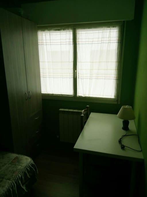 Window and Table and cubboard