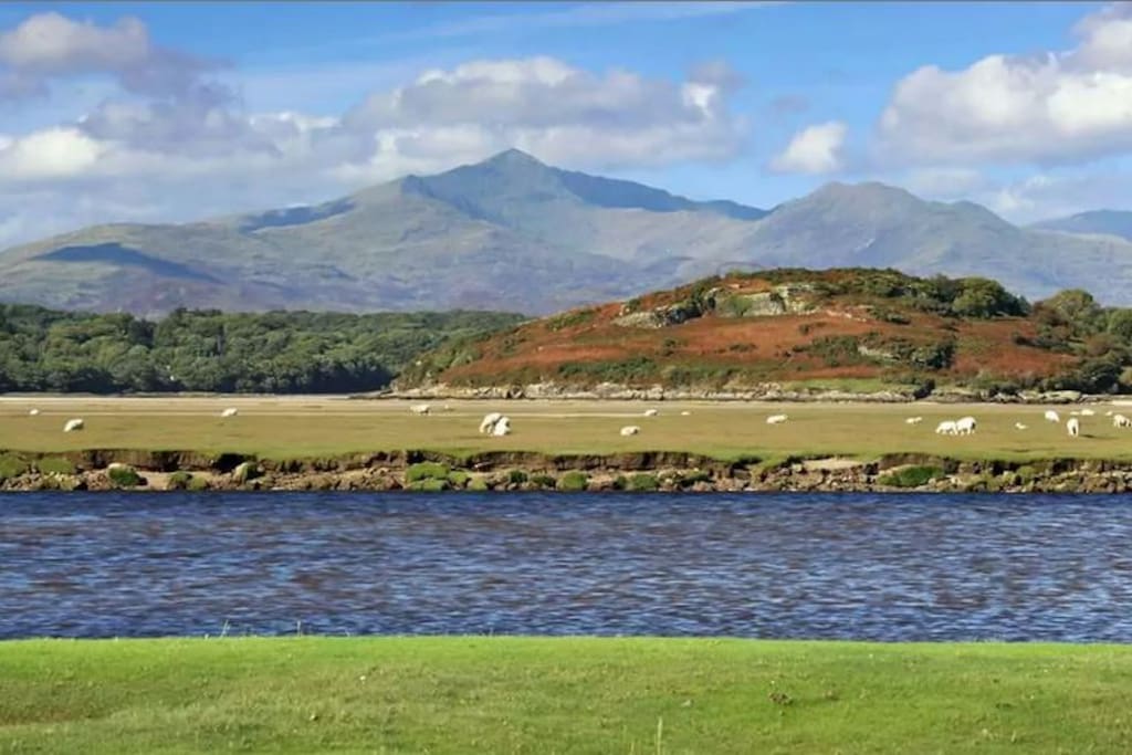 View over the estuary towards Snowdon