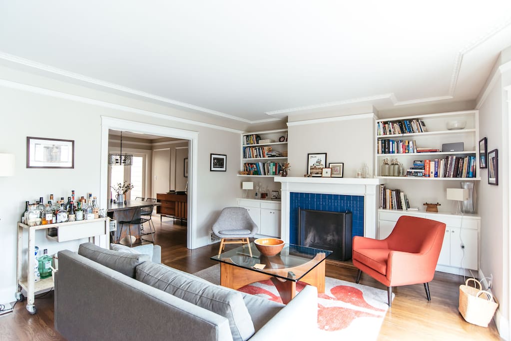 The living room is perfect for reading or enjoying a cocktail with friends (note this shot is from prior to our renovation...the dining room is now the kitchen)