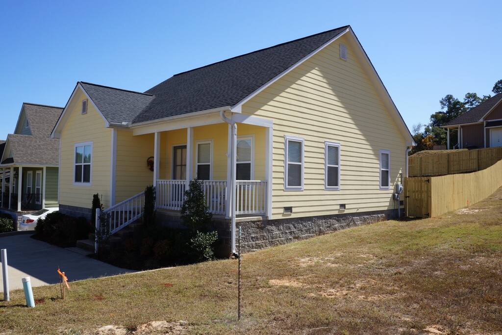 Fenced yard.