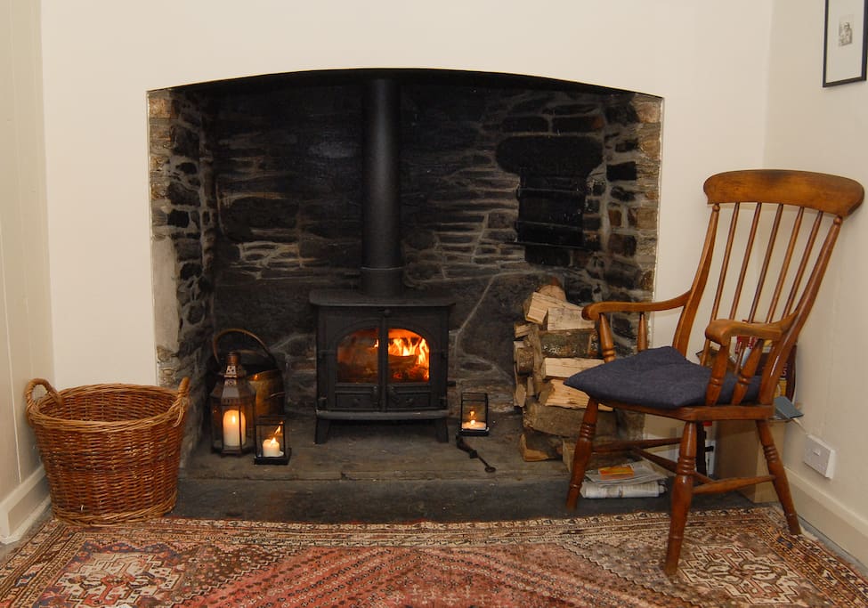 Cosy wood burner in the middle room