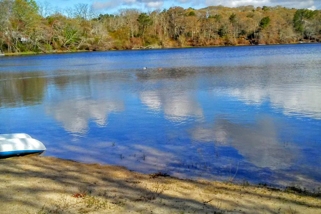 Our lake is always beautiful. Clouds' reflection in water
