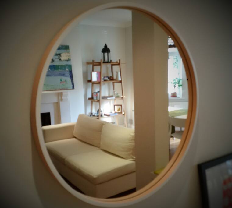 Reflected view of the sitting room