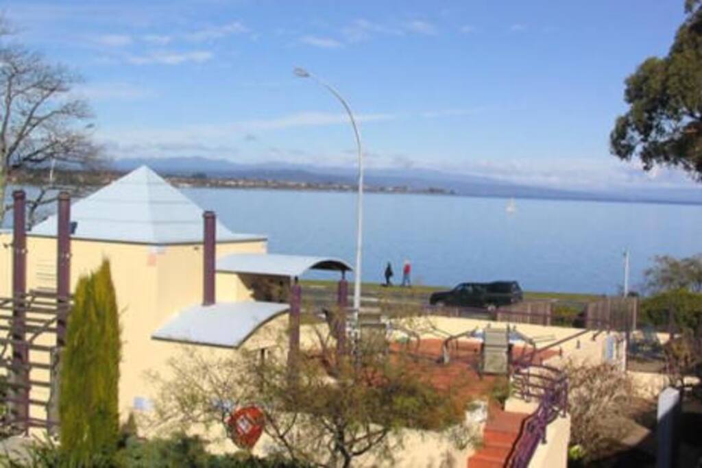 view showing Spa and outdoor pool area
