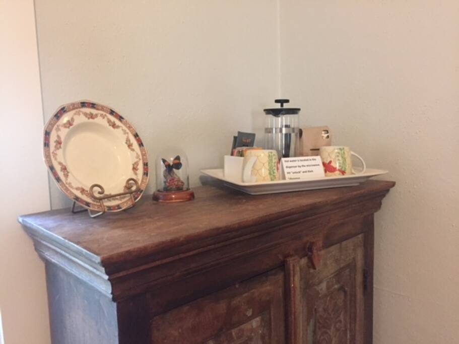 Coffee and tea in your room.