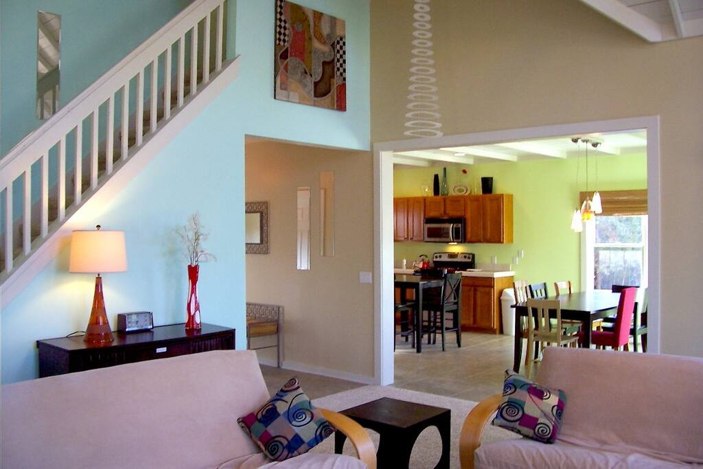 View of kitchen/dining area from great room