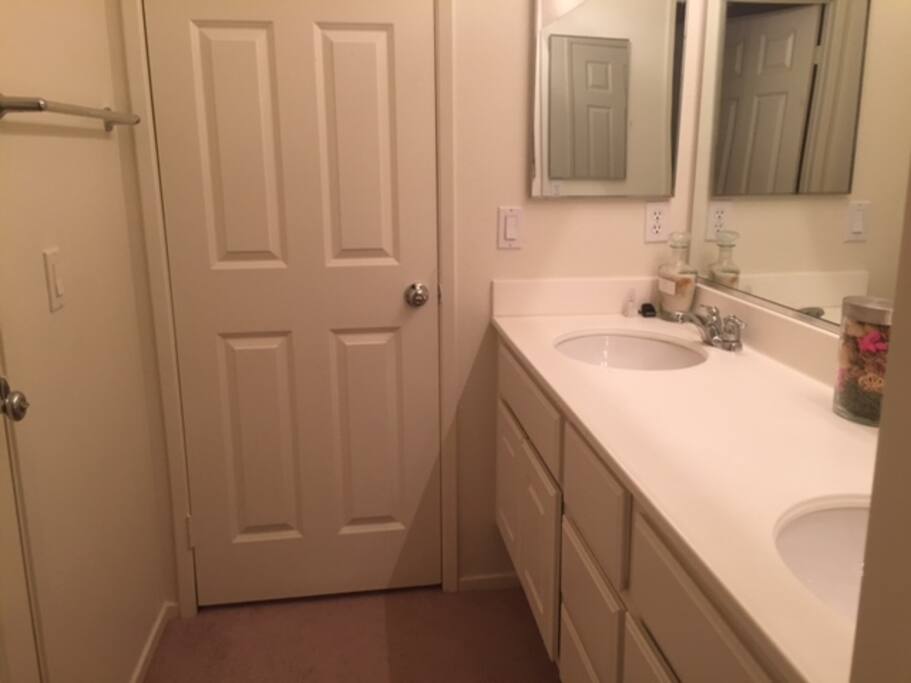 Restroom with double sink