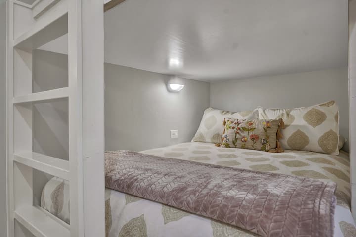 Each bunk bed has its own light and outlet