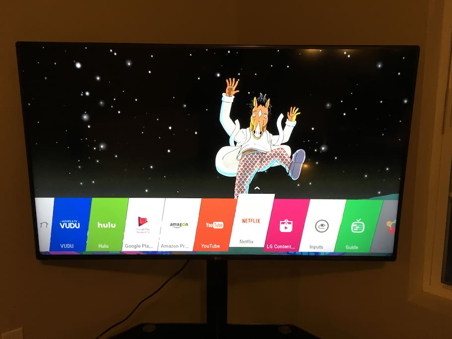 Smart 55 inch TV with Netflix and Hulu Subscription