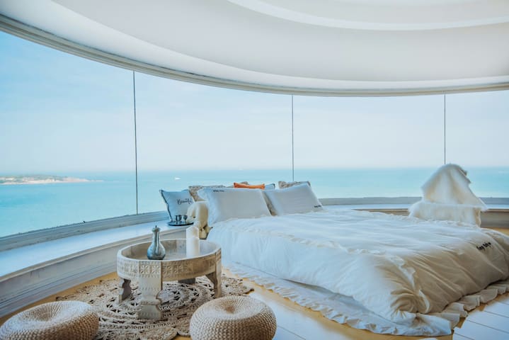 【情书】270度全视角超级海景&八大关景区&第一海水浴场&海边的渡假公寓