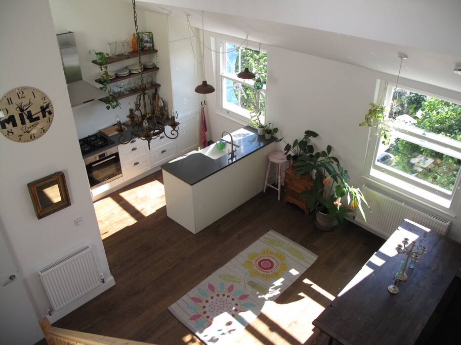 The open plan kitchen is open for all to use.