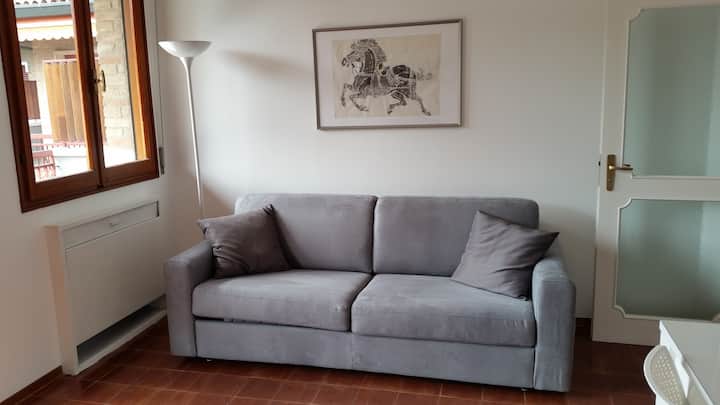 客厅设有双人沙发床