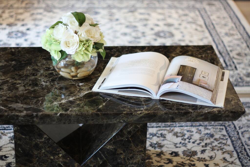 Coffee table close-up