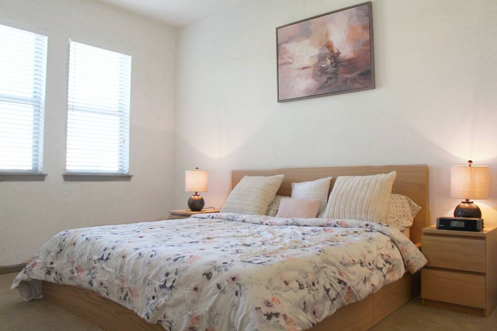 Spacious bedroom with king sized bed