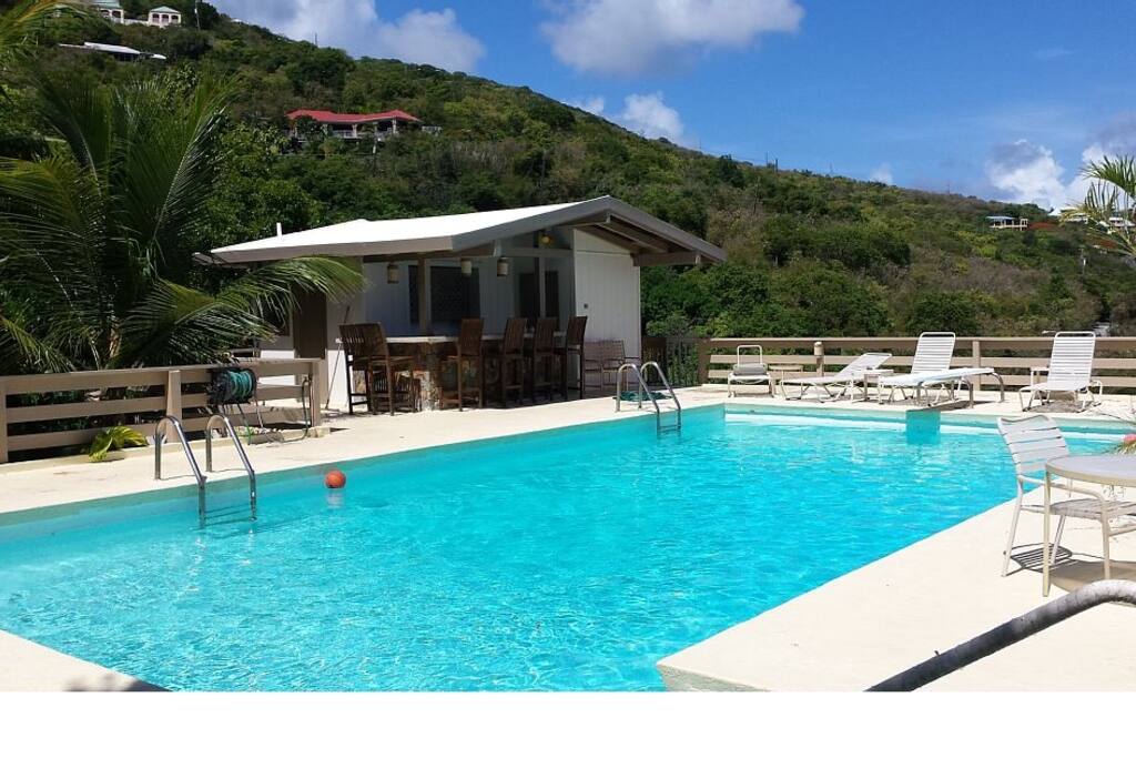 Pool bar with full bath