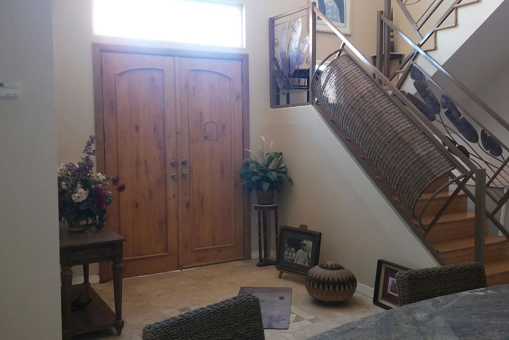 Front entrance with unique stairway
