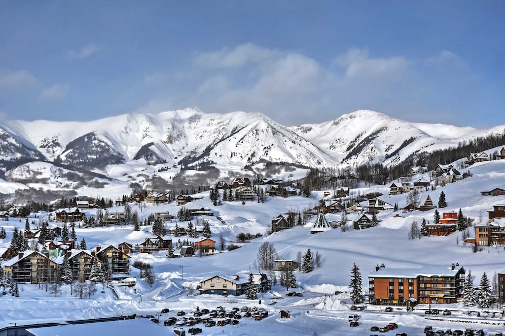 The townhome offers marvelous views of the surrounding mountains, including Mount Crested Butte.