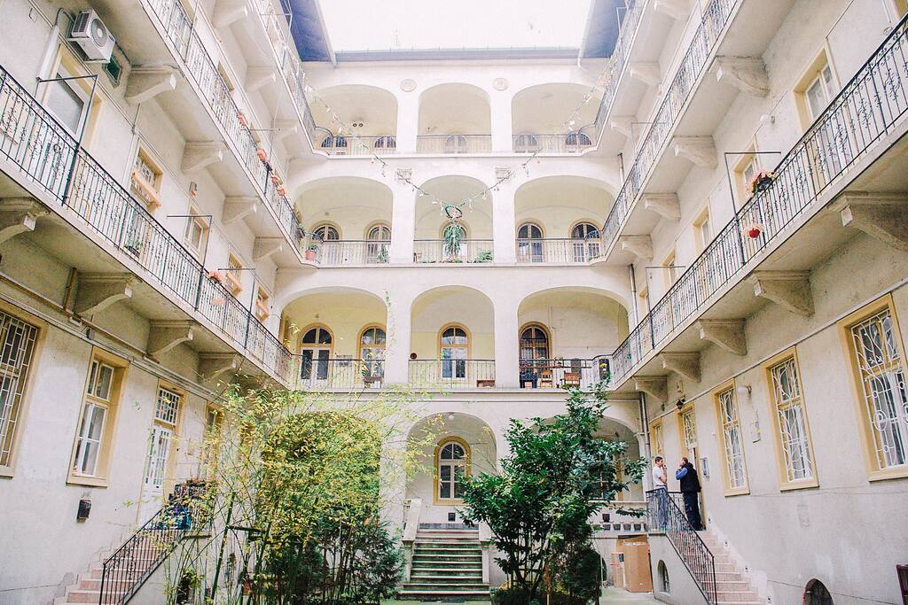 Inside the building