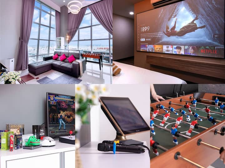 Home Theatre, Karaoke, Foosball, Arcade & B.Games