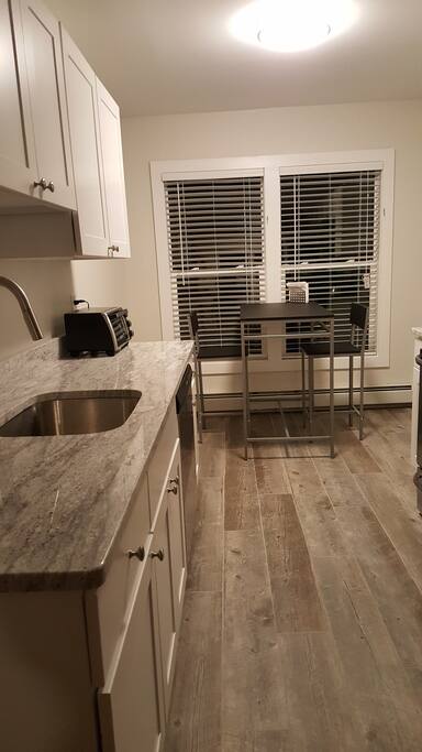kitchen with a beautiful mountain view