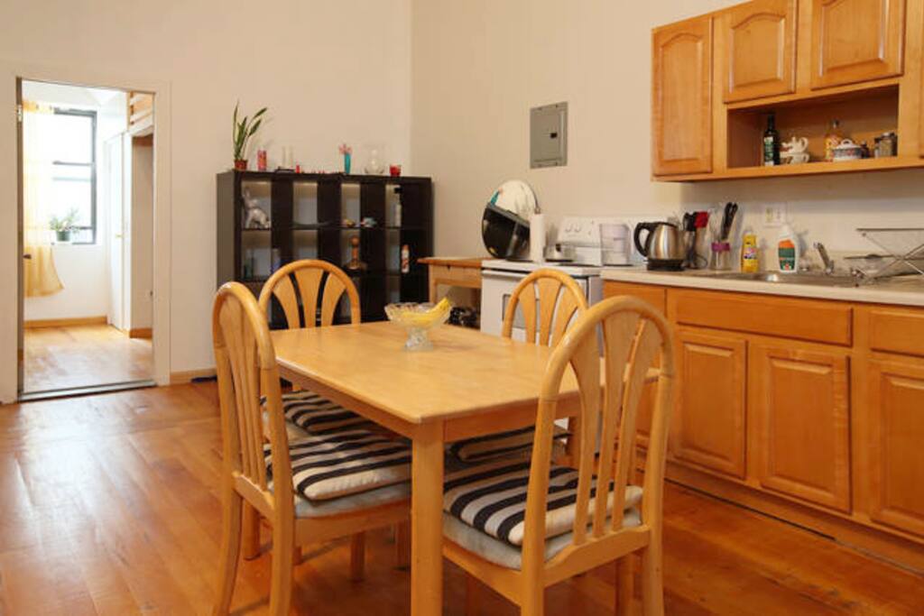 The kitchen/dining area
