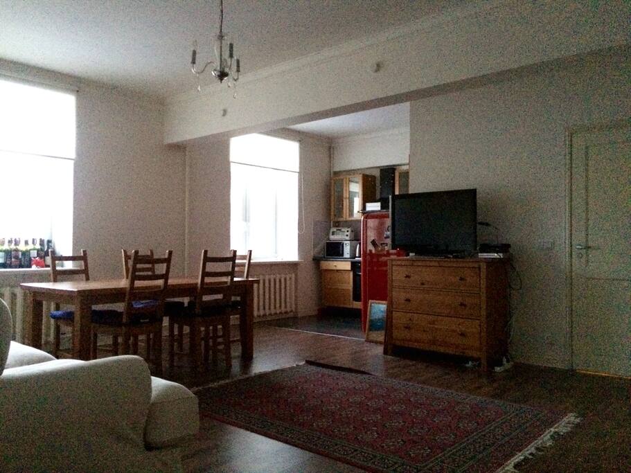 Feel free to use spacious living room/kitchen area!