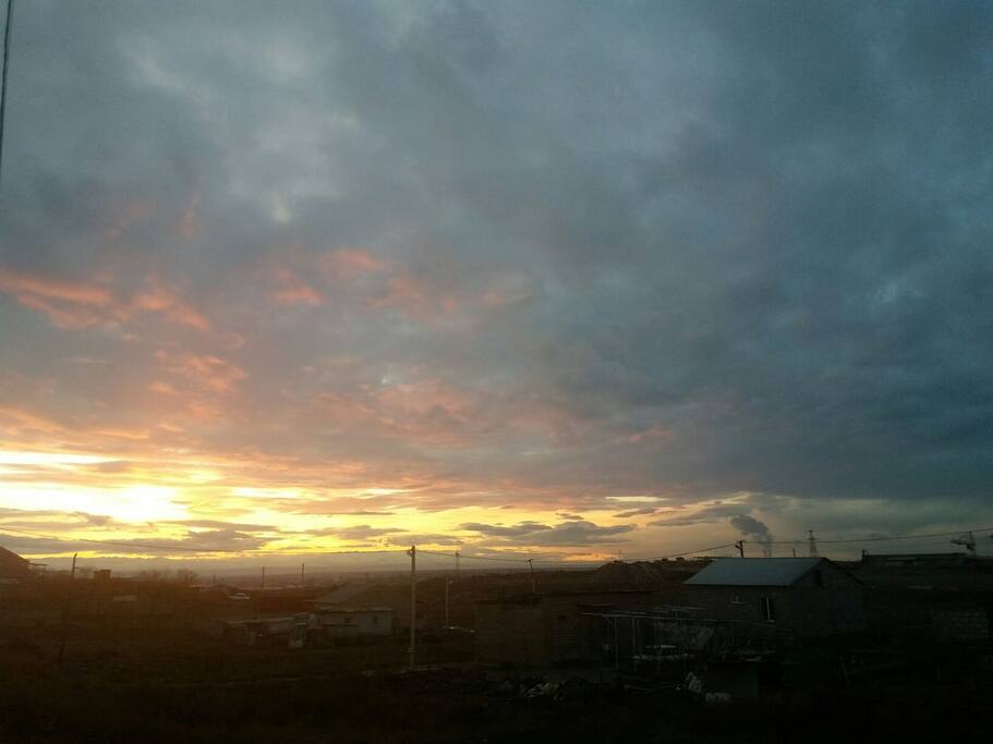sunset in front of my home