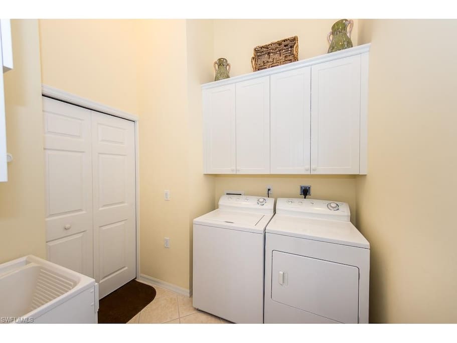 Washer and dryer with laundry tub