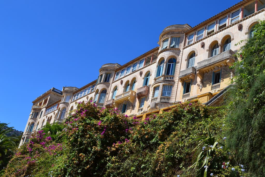 The Riviera Palace colossal, Majestic Belle Epoch Architecture with its Gargoyles - Overlooking the Mediterranean.