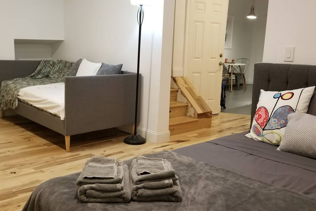 Bed and Living space