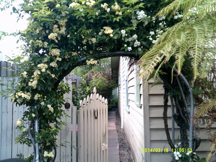 Enter via side gate