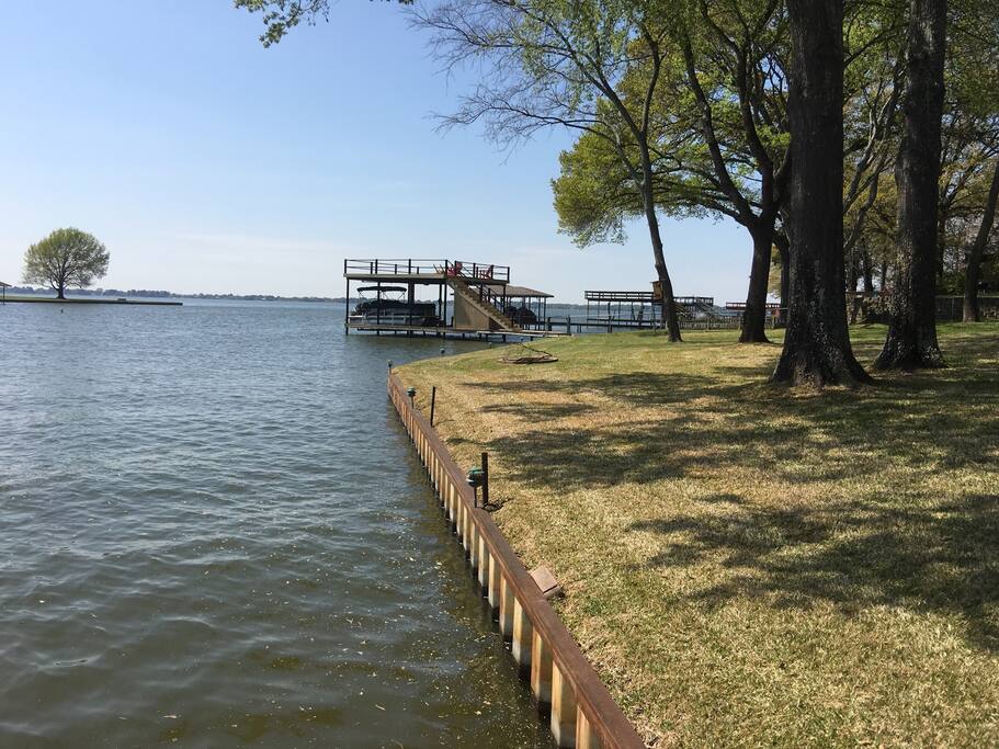 This shot show the immense lake frontage from the dock looking toward the main lake body
