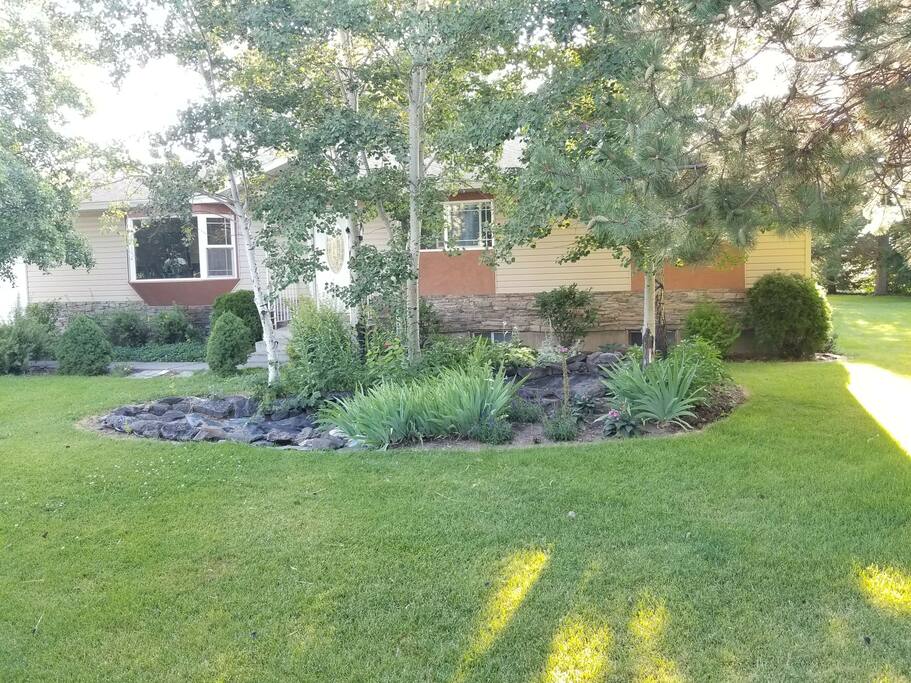 beautifully landscaped yards